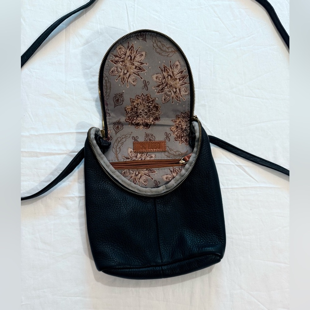 HOBO Black Crossbody Bag with Gold Accents - Picture 3 of 4
